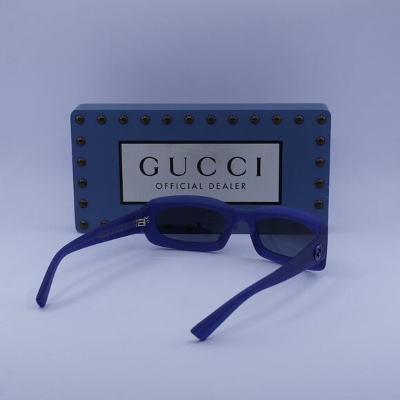Gucci GG1786S 004 Rectangle Sunglasses - Milky Blue/Grey to Blue main image 4